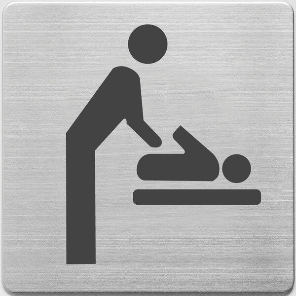 Alco AL-450-7 Pictogram RVS 90x90x1mm - WC Baby Ruimte -