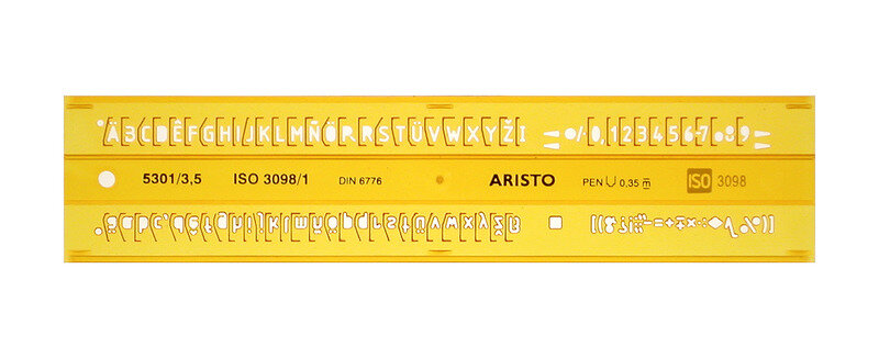 Aristo AR-5301/3 Lettersjabloon 3,5mm H-profiel Schriftvorm B Recht