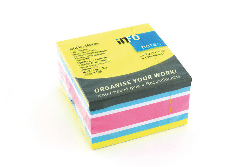 Info Notes IN-5654-51 75x75mm Assorti Brilliant Blok A 450 Vel