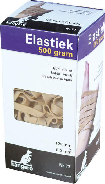 Kangaro K-5012-500 Elastiek Nr. 77 125x8,0mm 500gr Naturel