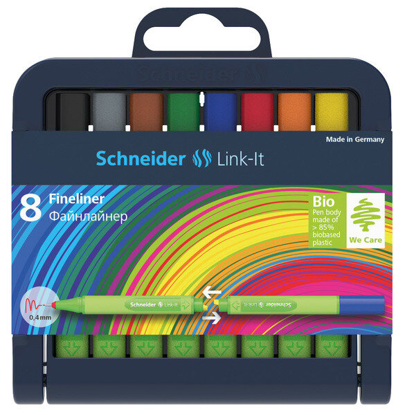 Schneider S-191298 Fineliner Link-It 0,4mm Assorti 8 Stuks