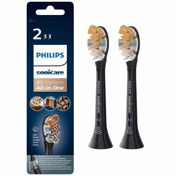 Philips HX9092/11 A3 Premium All In One Opzetborstels 2 Stuks Zwart