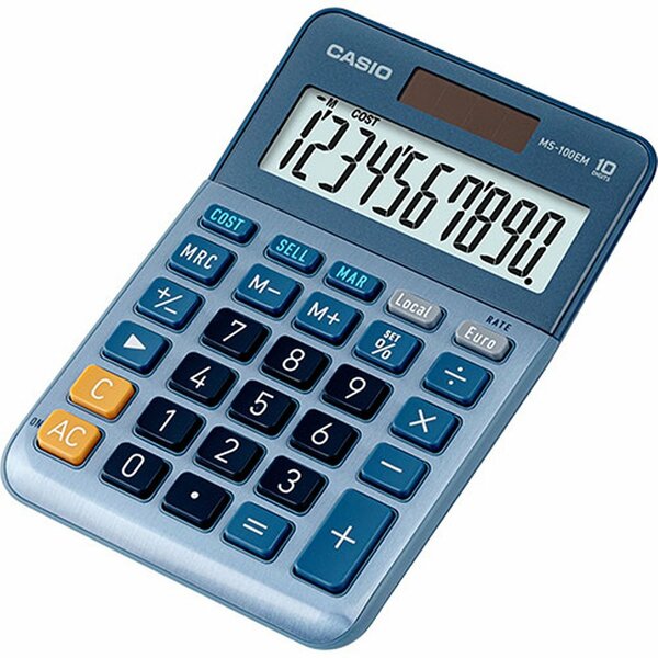 Casio MS-100EM Calculator Blauw