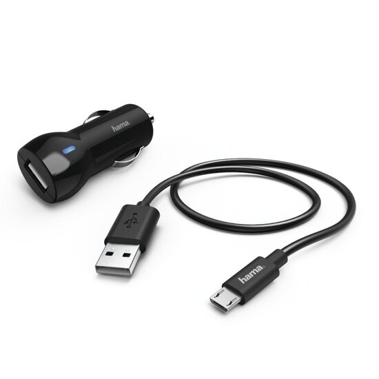 Hama Auto-oplaadset Micro-USB 2.4 A Zwart