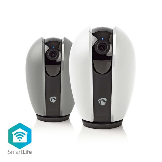 Nedis WIFICI21CGY Smartlife Camera Voor Binnen Wi-fi Full Hd 1080p Kiep En Kantel Cloud Opslag (optioneel) / Microsd (niet Inbegrepen) Nachtzicht Android&trade; / Ios Donkergrijs / Wit