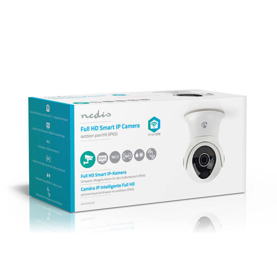 Nedis WIFICO20CWT Wi-fi Slimme Ip-camera Draaien/kantelen Full-hd 1080p Buiten Waterbestendig