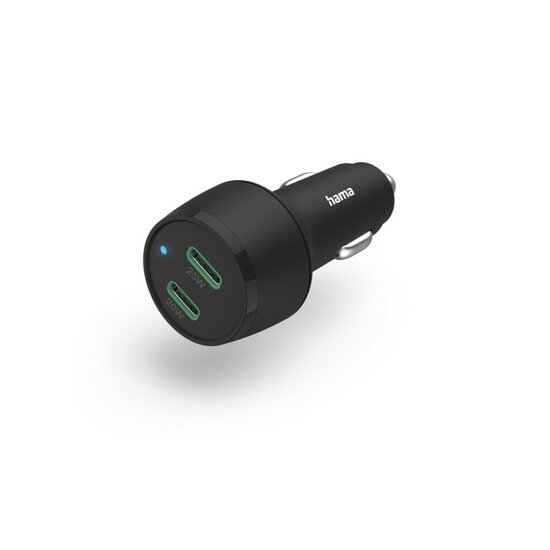 Hama Auto-snellader 2x USB-C Power Delivery/Qualcomm &reg; 45 W Zwart