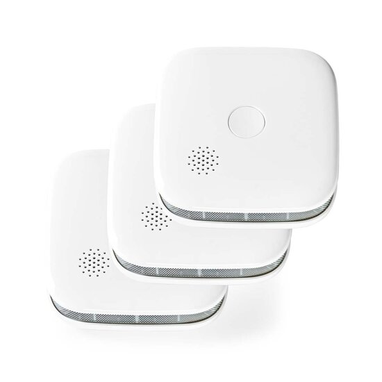 Nedis WIFIDS20WT3 Smartlife Rookmelder Wi-fi Batterij Gevoed Levenscyclus Sensor: 10 Jaar En 14604 Max. Batterijduur: 24 Maanden Android&trade; / Ios 85 Db Wit 3 Stuks