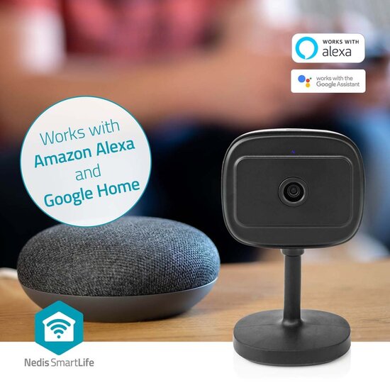 Nedis WIFICI07CBK Smartlife Camera Voor Binnen Wi-fi Full Hd 1080p Cloud Opslag (optioneel) / Microsd (niet Inbegrepen) / Onvif Met Bewegingssensor Nachtzicht