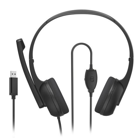 Hama PC-Office-headset HS-USB250 V2 Stereo Zwart