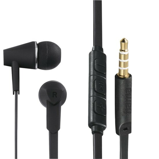 Hama Oordopjes Joy In-ear Microfoon Platte Kabel Zwart