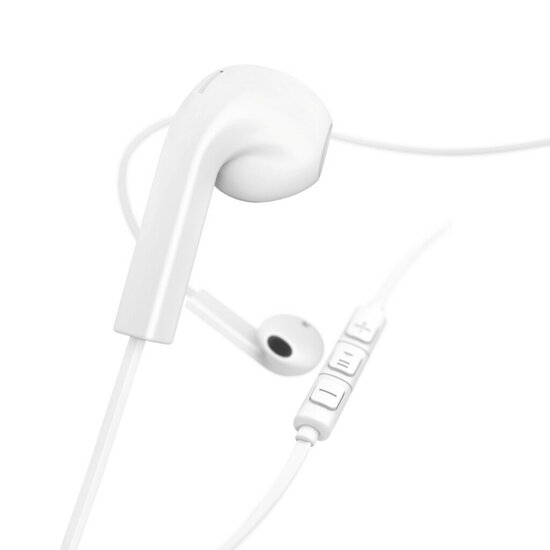 Hama Oordopjes Advance Earbuds Microfoon Platte Kabel Wit