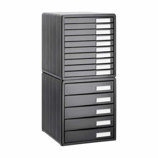 Rotho Timeless Bureau Ladenbak met 10 Dichte Lades 34.5x29x32 cm Antraciet