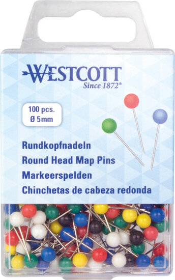 Westcott AC-E10500 Markeerspelden &oslash;5mm Ass. Kleuren, &Oslash;5mm X 16mm