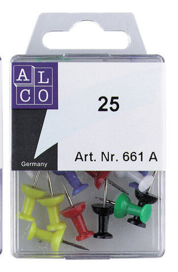 Alco AL-661A Pushpins Doosje A 25 Stuks Assorti