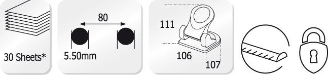 Kangaro K-7201735 Perforator Perfo-30 Zwart