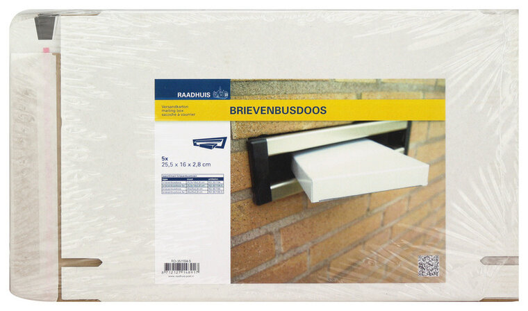 Raadhuis RD-351104-5 Brievenbusdoos 17x25cm Wit 650grs Duplex 5 Stuks