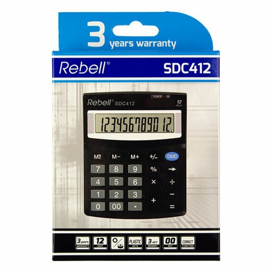 Rebell RE-SDC412-BX Calculator SDC412 Zwart