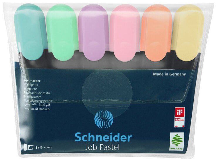 Schneider S-115097 Highlighter Job Pastel Kleur Ass. Etui A 6st.