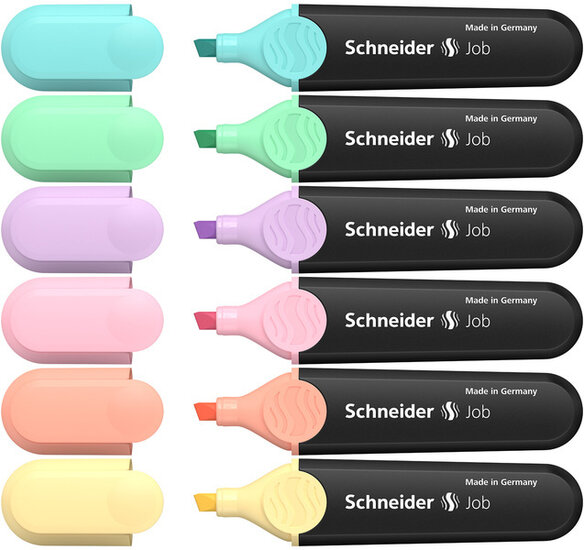 Schneider S-115097 Highlighter Job Pastel Kleur Ass. Etui A 6st.