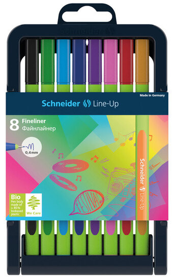 Schneider S-191098 Fineliner Line-Up 0,4mm Asoorti 8 Stuks