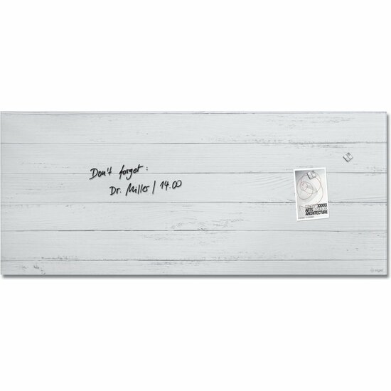 Sigel SI-GL381 Glasmagneetbord Artverum White Wood 130x55 cm Wit