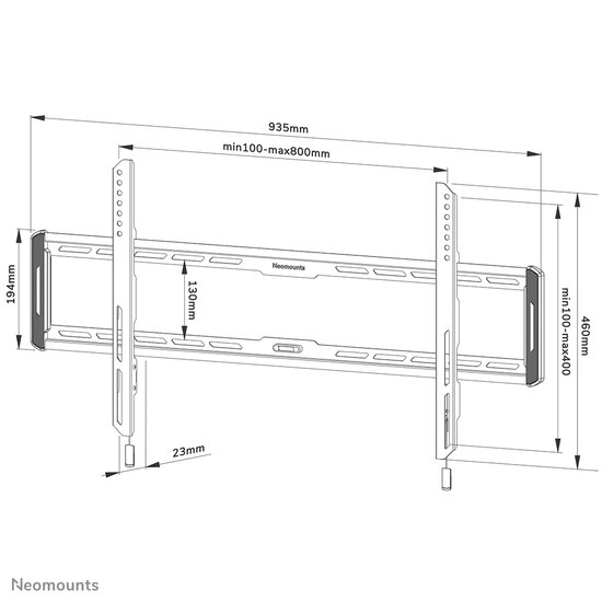 Neomounts WL30-550BL18 Vlakke Wandsteun voor Schermen tot 86 Inch Zwart