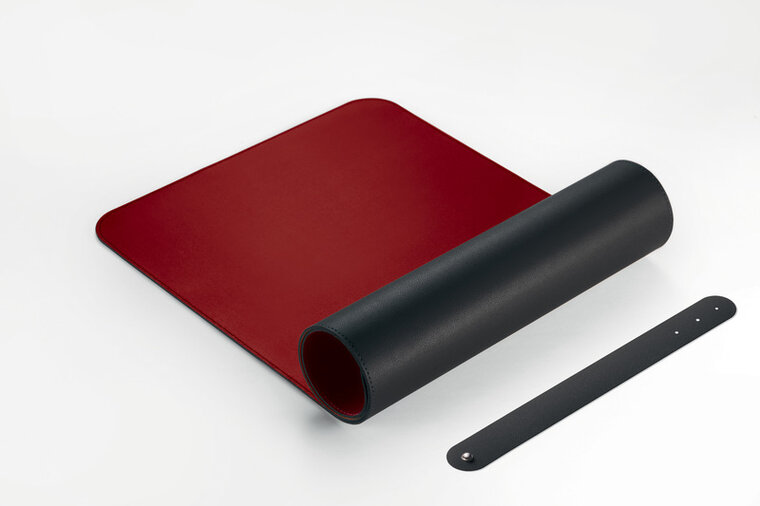 Sigel SI-SA603 Onderlegger Oprolbaar Zwart-rood, 800x300x2mm Imitatieleer, Dubbelzijdig