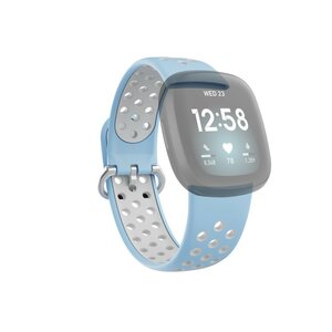 Hama Sportpolsband Voor Fitbit Versa3/Sense Ademend Univ. Lichtblauw/grijs