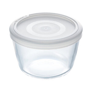 Pyrex Cook and Freeze Ronde Glazen Vershoudschaal met Deksel 0.6L