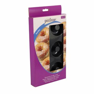 Patisse Donutvorm 6 Vaks 29x17 cm Zwart/Siliconen