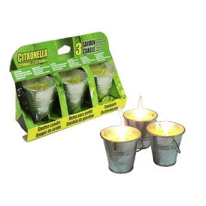 Citronella Kaars in Metalen Emmer 3 Stuks 6.5cm