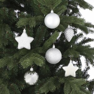 House of Seasons Kerstboom Decoratie Kunststof Zilver 40 Stuks