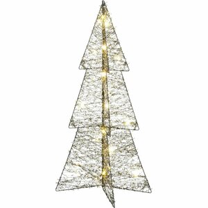 House of Seasons Kerstboom Zilver 20 LEDs Batterij L27xb27xH60cm