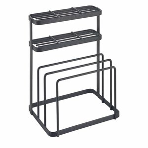 Metaltex Tokyo Line Rek voor Messen en Snijplanken 16x12x22 cm Zwart