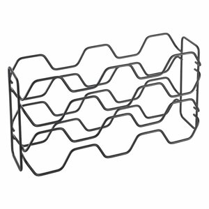 Metaltex Wijnrek Hexagon voor 10 Flessen 43x12x22 cm Zwart