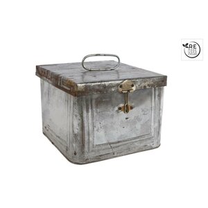 Metalen Vintage Look Voorraadblik 22x22x17 cm