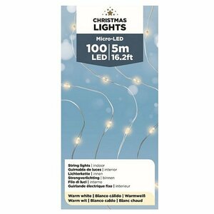 Kerstverlichting Streng Zilverdraad Warmwit 495 cm 100 Lampjes