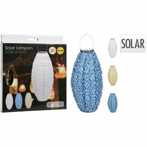 LED Solar Lampion Ovaal 20x45 cm Assorti