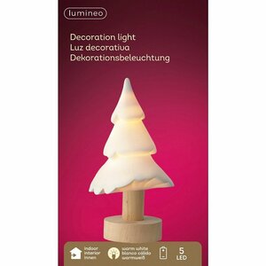 Lumineo LED Boom Porselein/Wit/Hout