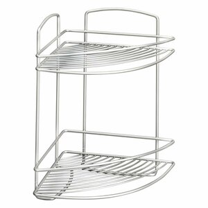 Metaltex Onda Badkamer-Hoekrek 2 Etages 22x22x35 cm Zilver