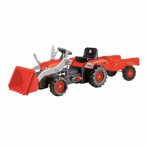 Dolu Traptractor met Aanhanger en Lader Rood/Zwart