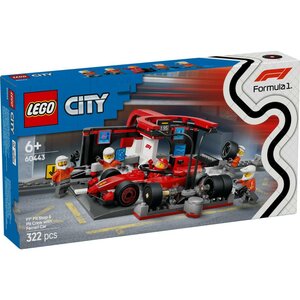 Lego City 60443 F1 Pitstop en Pitcrew met Ferrari