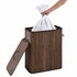 Homestyle Pro Rechthoekige Bamboe Wasmand + Tekst 52x32x63 cm Bruin/Wit_